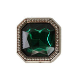 Silver Square Tie Tack - Emerald