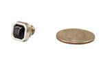 Silver Square Tie Tack - Onyx