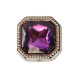 Silver Square Tie Tack - Amethyst