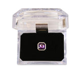 Silver Square Tie Tack - Amethyst