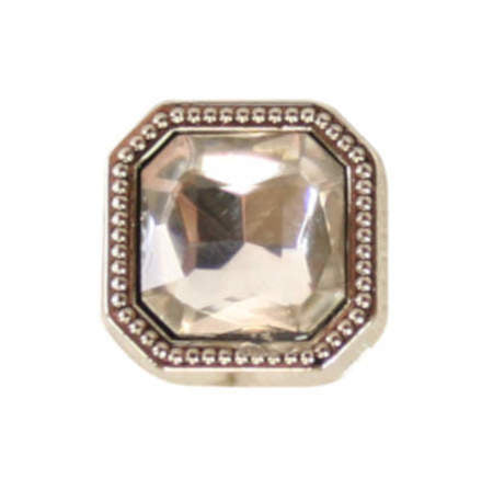 Silver Square Tie Tack - Diamond