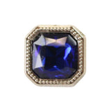 Silver Square Tie Tack - Sapphire