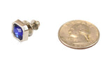 Silver Square Tie Tack - Sapphire