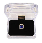 Silver Square Tie Tack - Sapphire