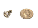 Silver Square Tie Tack - Topaz