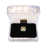 Silver Square Tie Tack - Topaz