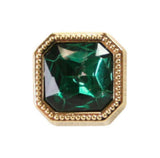 Gold Square Tie Tack - Emerald