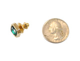 Gold Square Tie Tack - Emerald