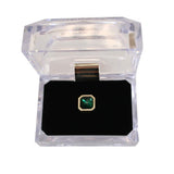 Gold Square Tie Tack - Emerald