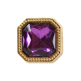 Gold Square Tie Tack - Amethyst