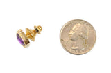 Gold Square Tie Tack - Amethyst