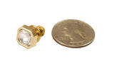 Gold Square Tie Tack - Diamond