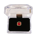 Gold Square Tie Tack - Ruby