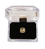 Gold Square Tie Tack - Topaz