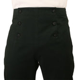 Regency Fall Front Trousers - Black Twill