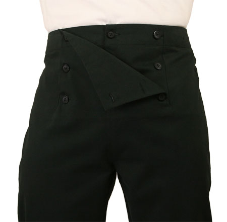 Regency Fall Front Twill Trousers - Black – Historical Emporium