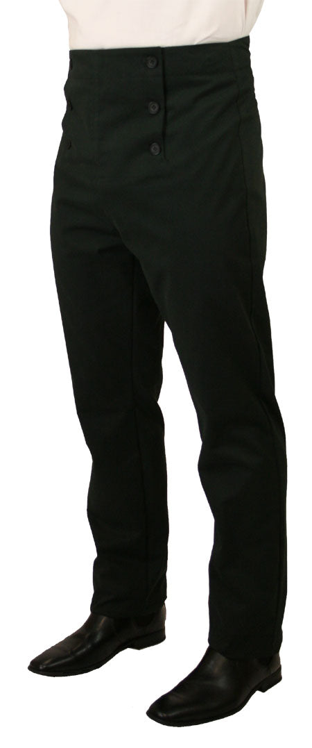 Regency Fall Front Twill Trousers - Black – Historical Emporium