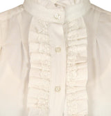 Claudette Ruffle Front Blouse - Natural