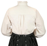 Claudette Ruffle Front Blouse - Natural