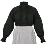 Claudette Ruffle Front Blouse - Black