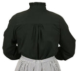 Claudette Ruffle Front Blouse - Black