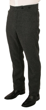 Mens Trousers - Gray Herringbone Tweed