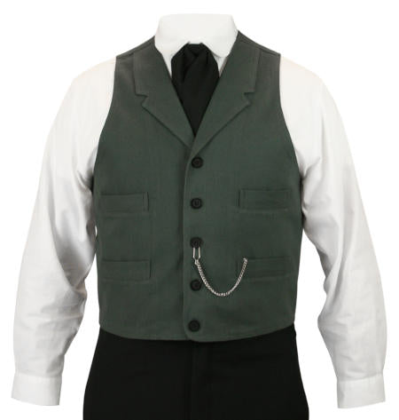 Patterson Brushed Cotton Vest - Charcoal