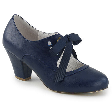 Flapper Sweetheart Shoe - Navy Faux Leather