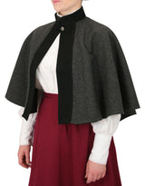 Abigail Tweed Capelet - Gray Herringbone