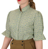 Helena Blouse - Vintage Blue Rose