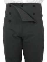 Regency Fall Front Trousers - Charcoal Brushed Cotton