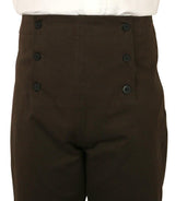 Regency Fall Front Trousers - Brown Twill