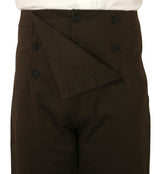 Regency Fall Front Trousers - Brown Twill