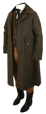 Water Repellent Cotton Duster - Brown
