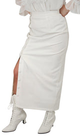 Edwardian Button Skirt - White
