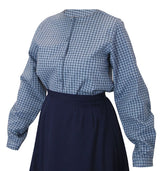 Greta Blouse - Blue Plaid