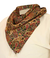 Premium Silk Paisley Neckerchief - Rust