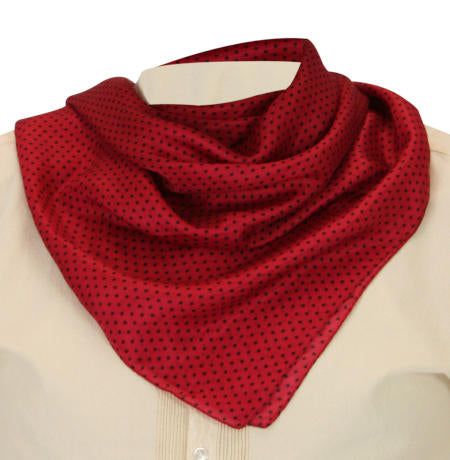 Premium Silk Polka Dot Neckerchief - Red