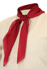 Premium Silk Polka Dot Neckerchief - Red