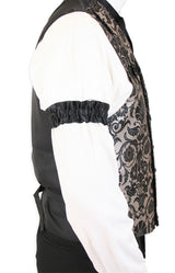 Black Satin Sleeve Garters (One Pair)