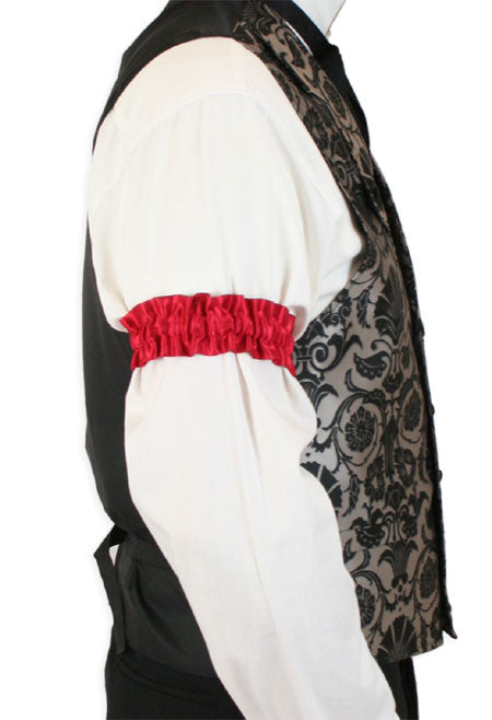 Red Satin Sleeve Garters (One Pair)
