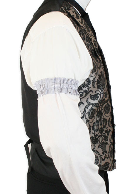 Satin Sleeve Garters - Silver Peak (One Pair)