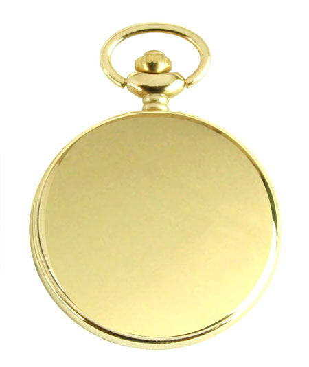 Gold Plated Quartz Pocket Watch with Chain
