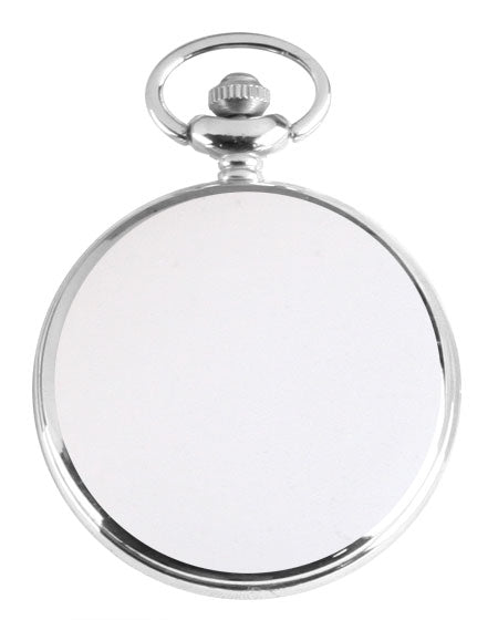 Silver Plated Quartz Pocket Watch with Chain
