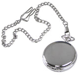 Silver Plated Quartz Pocket Watch with Chain