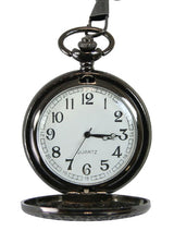 Black Pearl Lacy Design Quartz Pocket Watch with Chain