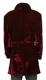 Vintage Smoking Robe - Burgundy Velvet