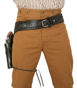 (.38/.357 cal) Western Gun Belt and Holster - RH Draw - Walnut Tooled Leather