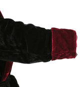 Vintage Smoking Robe - Black with Burgundy Velvet