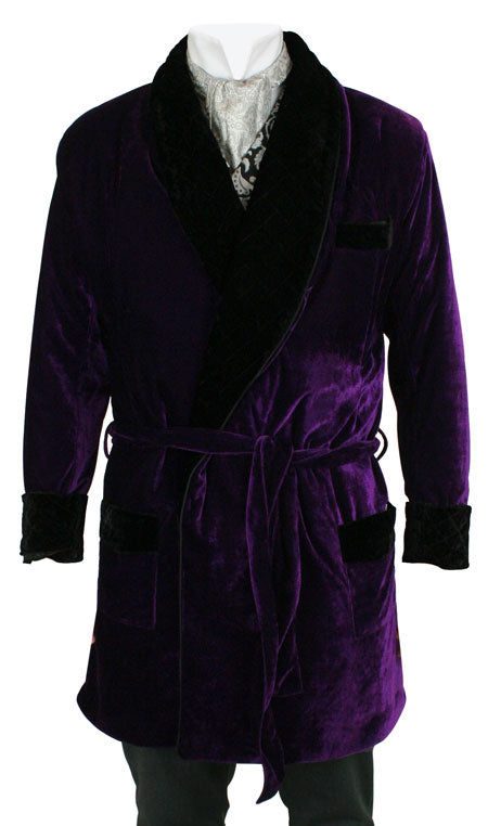Vintage Smoking Robe - Purple Velvet
